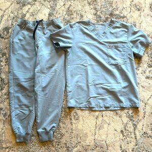 Men’s Light Blue FIGS scrub set